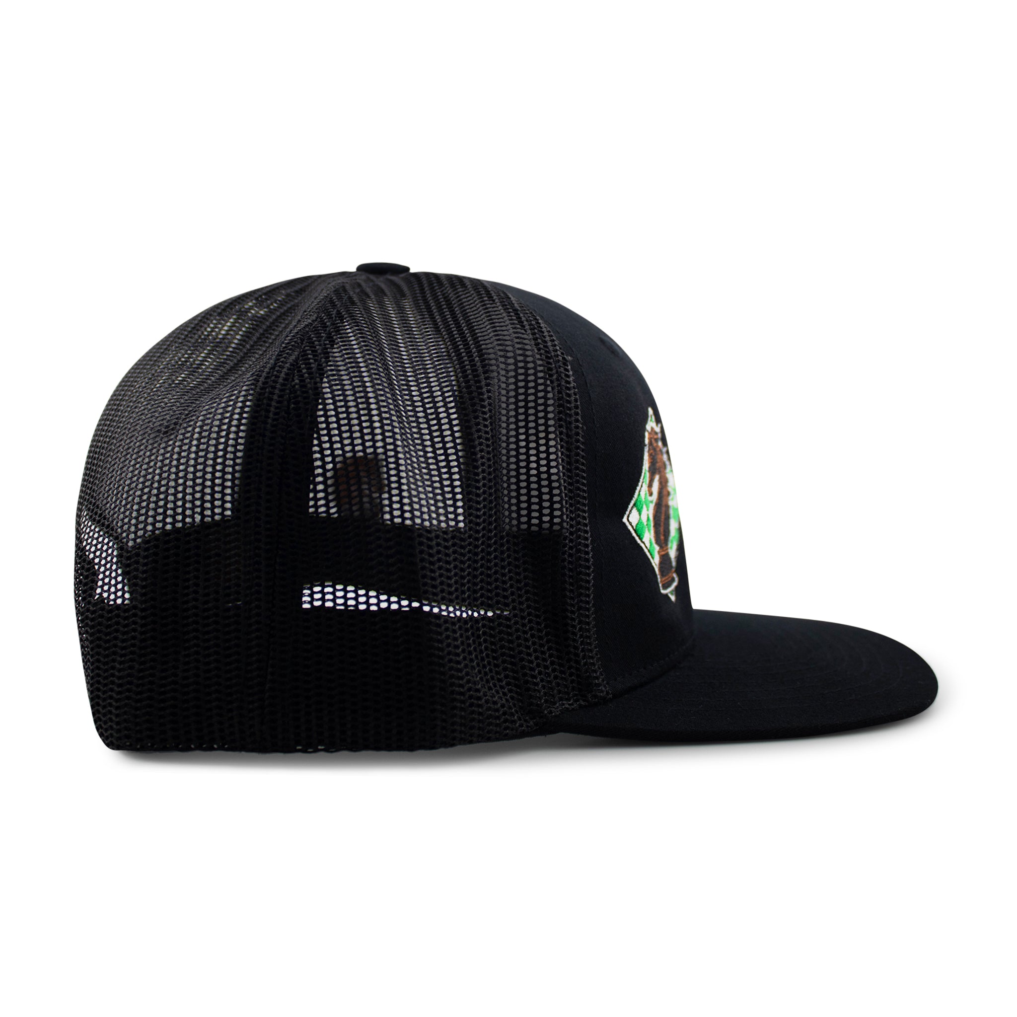 Retro-High Profile 6 Panel Trucker Black